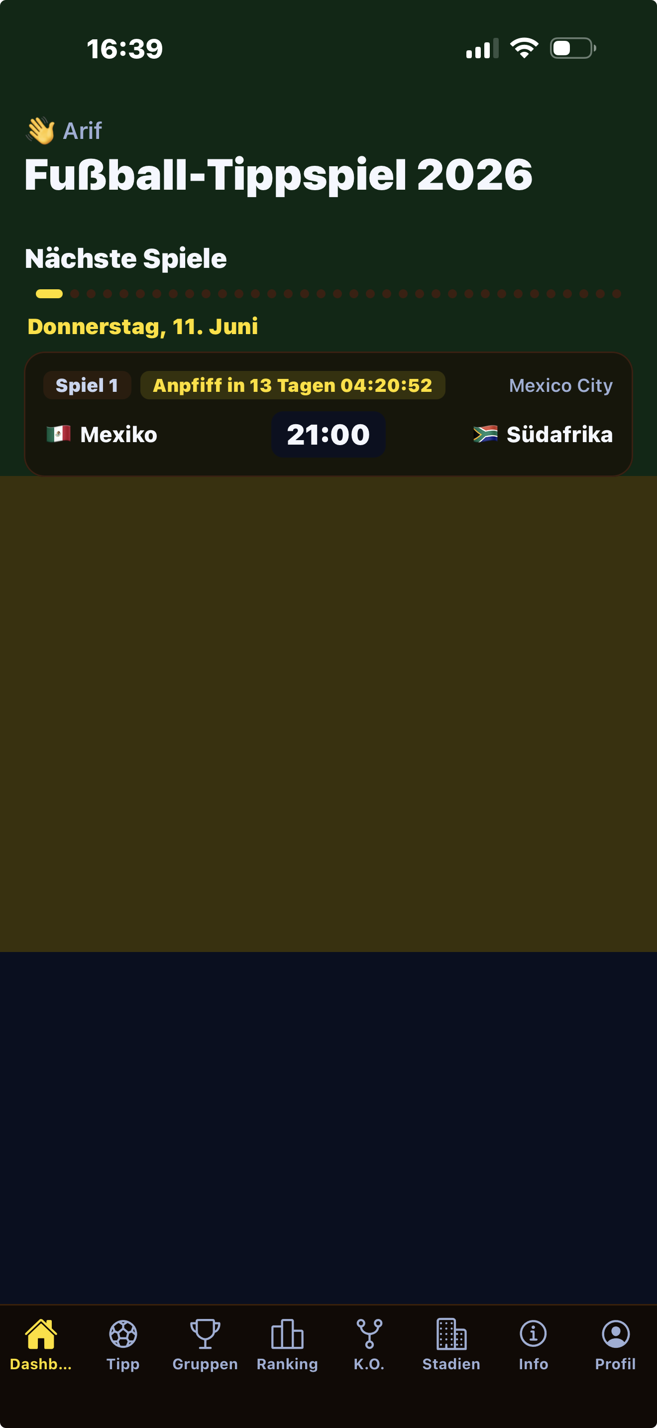 Dashboard Screenshot